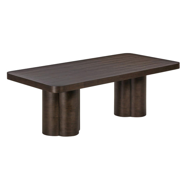 TOV Furniture Bambi 90" Rectangular Dining Table - Rustic Ash Veneer with Sculptural Legs for Modern Elegance TOV-D54511