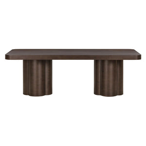 TOV Furniture Bambi 90" Rectangular Dining Table - Rustic Ash Veneer with Sculptural Legs for Modern Elegance TOV-D54511