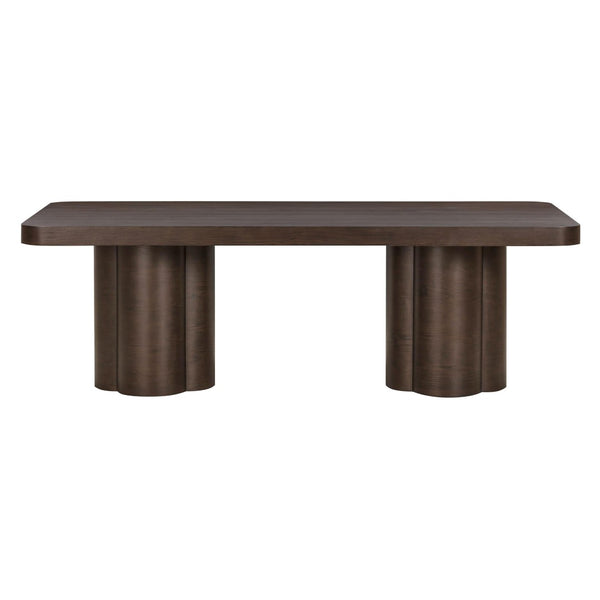 TOV Furniture Bambi 90" Rectangular Dining Table - Rustic Ash Veneer with Sculptural Legs for Modern Elegance TOV-D54511