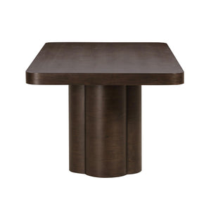 TOV Furniture Bambi 90" Rectangular Dining Table - Rustic Ash Veneer with Sculptural Legs for Modern Elegance TOV-D54511