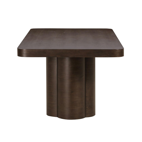TOV Furniture Bambi 90" Rectangular Dining Table - Rustic Ash Veneer with Sculptural Legs for Modern Elegance TOV-D54511
