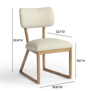 TOV Furniture Bobbie Cream Vegan Leather Dining Chair - Stylish, Durable, and Comfortable Seating for Any Space TOV-D54513
