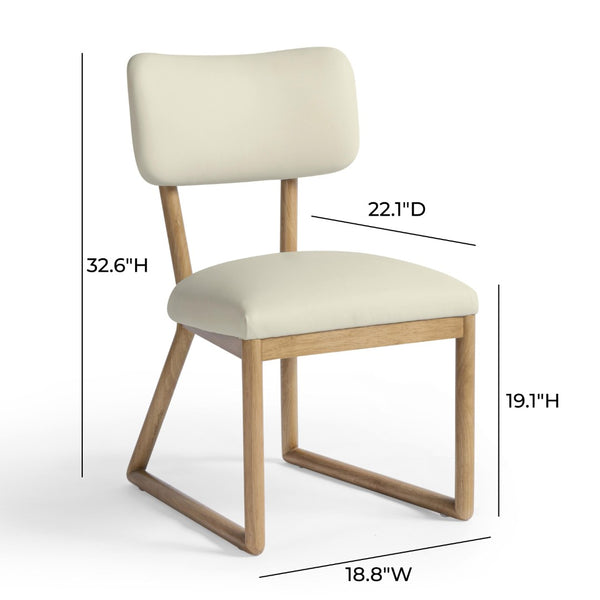 TOV Furniture Bobbie Cream Vegan Leather Dining Chair - Stylish, Durable, and Comfortable Seating for Any Space TOV-D54513