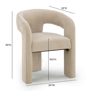 TOV Furniture Malone Performance Chenille Dining Chair - Elegant Comfort with Durable Water-Repellent Fabric Taupe TOV-D54515