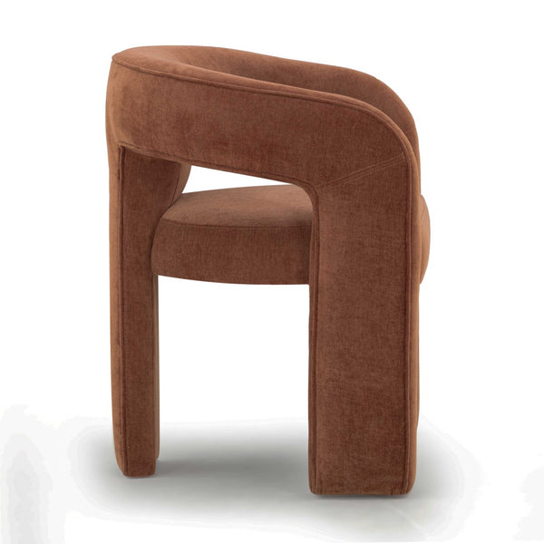 TOV Furniture Malone Performance Chenille Dining Chair - Elegant Comfort with Durable Water-Repellent Fabric Rust TOV-D54516