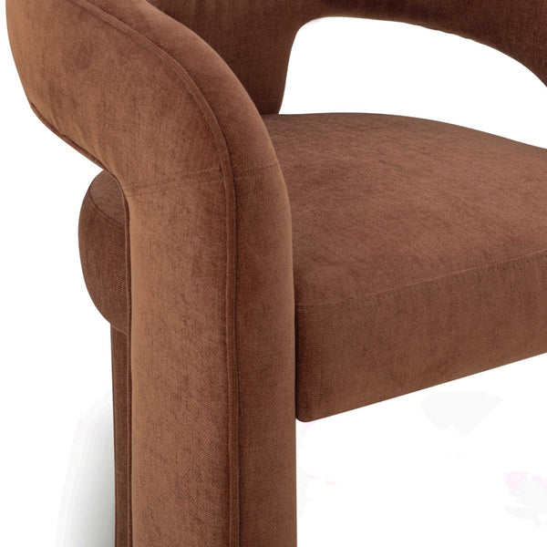 TOV Furniture Malone Performance Chenille Dining Chair - Elegant Comfort with Durable Water-Repellent Fabric Rust TOV-D54516