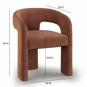 TOV Furniture Malone Performance Chenille Dining Chair - Elegant Comfort with Durable Water-Repellent Fabric Rust TOV-D54516