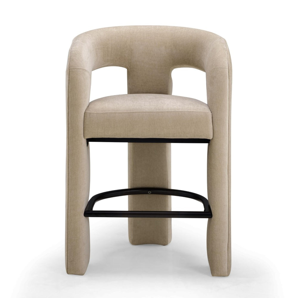 TOV Furniture Malone Performance Chenille Stool - Elegant Design, Durable Comfort, Perfect for Any Dining Space Taupe / Counter Height TOV-D54517