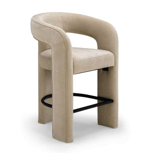TOV Furniture Malone Performance Chenille Stool - Elegant Design, Durable Comfort, Perfect for Any Dining Space Taupe / Counter Height TOV-D54517