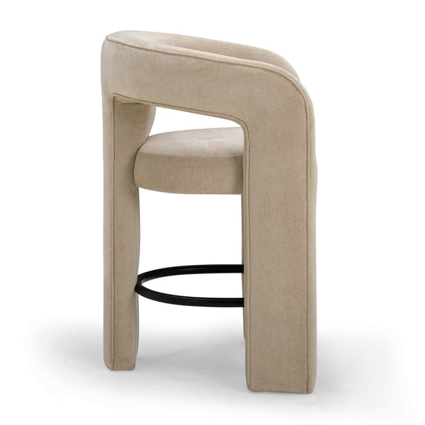 TOV Furniture Malone Performance Chenille Stool - Elegant Design, Durable Comfort, Perfect for Any Dining Space Taupe / Counter Height TOV-D54517