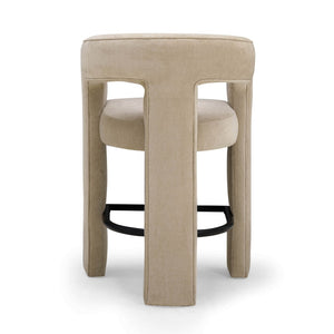 TOV Furniture Malone Performance Chenille Stool - Elegant Design, Durable Comfort, Perfect for Any Dining Space Taupe / Counter Height TOV-D54517