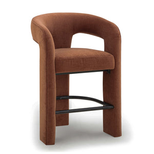 TOV Furniture Malone Performance Chenille Stool - Elegant Design, Durable Comfort, Perfect for Any Dining Space Rust / Counter Height TOV-D54518