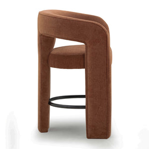TOV Furniture Malone Performance Chenille Stool - Elegant Design, Durable Comfort, Perfect for Any Dining Space Rust / Counter Height TOV-D54518