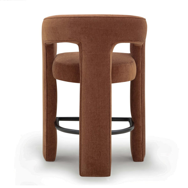 TOV Furniture Malone Performance Chenille Stool - Elegant Design, Durable Comfort, Perfect for Any Dining Space Rust / Counter Height TOV-D54518