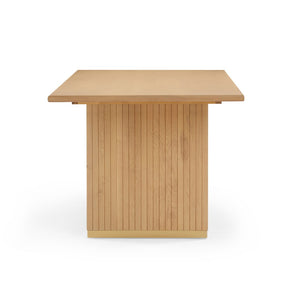 TOV Furniture Chelsea 79" Natural Oak Dining Table with Brass-Finish Base – Stylish, Durable, and Perfect for Entertaining! TOV-D54537