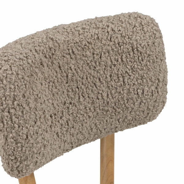 TOV Furniture Bobbie Modern Vegan Leather Dining Chair with Grey Shearling Backrest for Stylish Comfort & Durability TOV-D54568