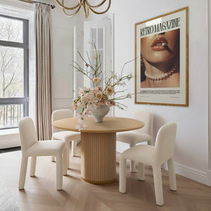 TOV Furniture Georgia Performance Chenille Dining Chair – Modern Elegance with Plush Comfort for Every Gathering Cream TOV-D54573