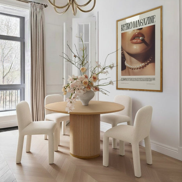 TOV Furniture Georgia Performance Chenille Dining Chair – Modern Elegance with Plush Comfort for Every Gathering Cream TOV-D54573