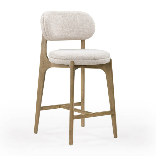 TOV Furniture Carnation Mid-Century Modern Counter Stool - Durable, Stylish, and Comfortable for Any Space Cream TOV-D54577