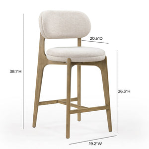 TOV Furniture Carnation Mid-Century Modern Counter Stool - Durable, Stylish, and Comfortable for Any Space Cream TOV-D54577