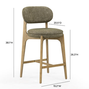 TOV Furniture Carnation Mid-Century Modern Counter Stool - Durable, Stylish, and Comfortable for Any Space Forest Green TOV-D54578