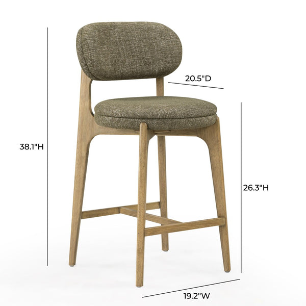 TOV Furniture Carnation Mid-Century Modern Counter Stool - Durable, Stylish, and Comfortable for Any Space Forest Green TOV-D54578