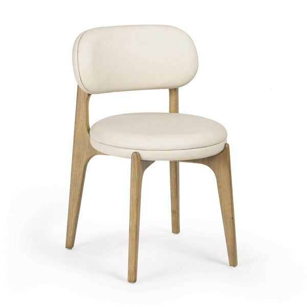 TOV Furniture Carnation Cream Vegan Leather Dining Chair - Modern Mid-Century Design, Durable & Stylish Comfort TOV-D54579