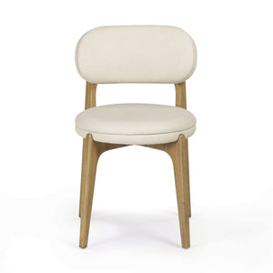 TOV Furniture Carnation Cream Vegan Leather Dining Chair - Modern Mid-Century Design, Durable & Stylish Comfort TOV-D54579