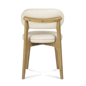 TOV Furniture Carnation Cream Vegan Leather Dining Chair - Modern Mid-Century Design, Durable & Stylish Comfort TOV-D54579