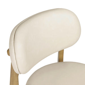 TOV Furniture Carnation Cream Vegan Leather Dining Chair - Modern Mid-Century Design, Durable & Stylish Comfort TOV-D54579