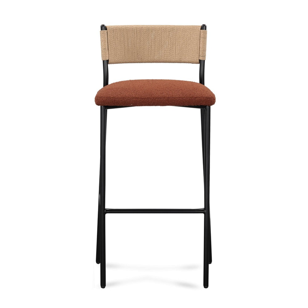 TOV Furniture Celine Performance Boucle Stool - Modern Minimalist Seating for Comfort, Durability & Style Everywhere Maroon / Bar Height TOV-D54646