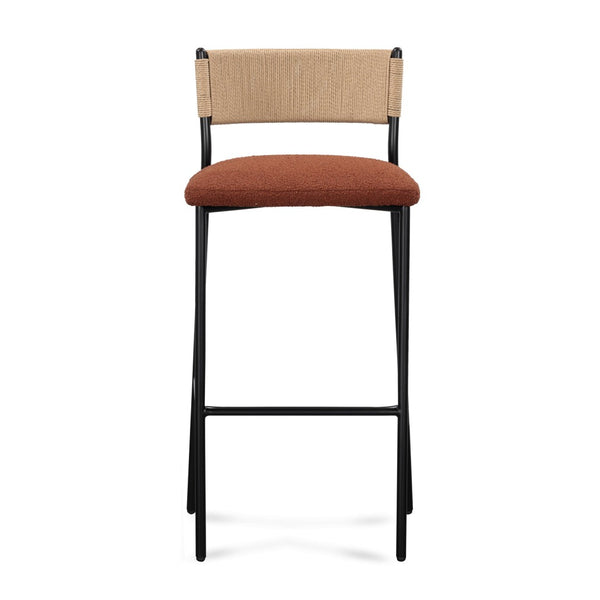 TOV Furniture Celine Performance Boucle Stool - Modern Minimalist Seating for Comfort, Durability & Style Everywhere Maroon / Bar Height TOV-D54646