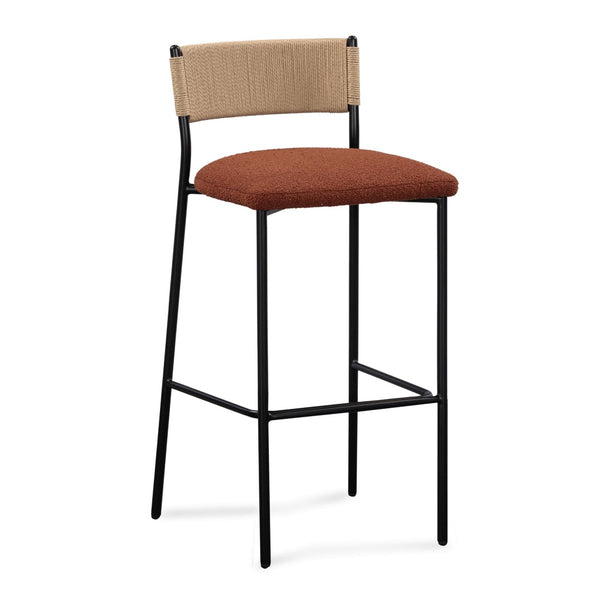 TOV Furniture Celine Performance Boucle Stool - Modern Minimalist Seating for Comfort, Durability & Style Everywhere Maroon / Bar Height TOV-D54646