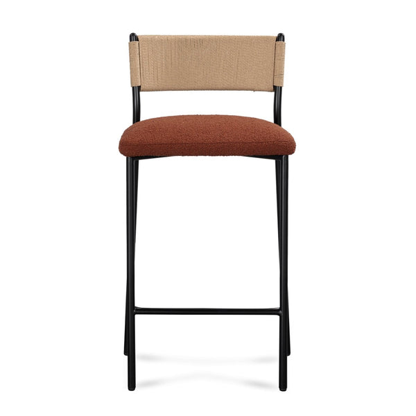 TOV Furniture Celine Performance Boucle Stool - Modern Minimalist Seating for Comfort, Durability & Style Everywhere Maroon / Counter Height TOV-D54648
