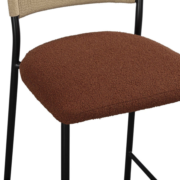 TOV Furniture Celine Performance Boucle Stool - Modern Minimalist Seating for Comfort, Durability & Style Everywhere Maroon / Counter Height TOV-D54648