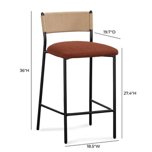 TOV Furniture Celine Performance Boucle Stool - Modern Minimalist Seating for Comfort, Durability & Style Everywhere Maroon / Counter Height TOV-D54648