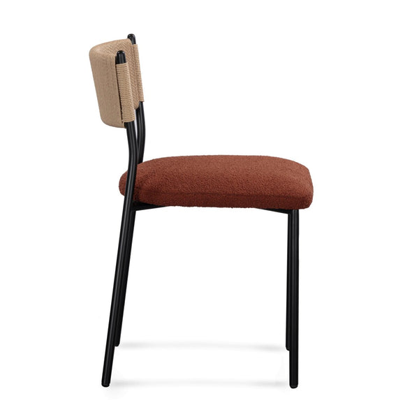 TOV Furniture Celine Performance Boucle Dining Chairs Set of 2 - Modern, Durable, and Stylish for Any Space Maroon TOV-D54650