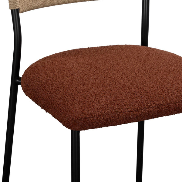 TOV Furniture Celine Performance Boucle Dining Chairs Set of 2 - Modern, Durable, and Stylish for Any Space Maroon TOV-D54650