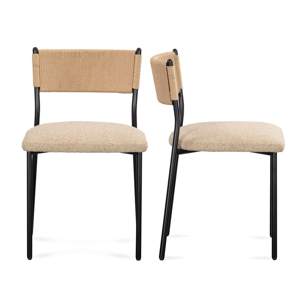 TOV Furniture Celine Performance Boucle Dining Chairs Set of 2 - Modern, Durable, and Stylish for Any Space Tan TOV-D54651