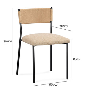 TOV Furniture Celine Performance Boucle Dining Chairs Set of 2 - Modern, Durable, and Stylish for Any Space Tan TOV-D54651