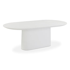 TOV Furniture Nara 84" Pure White Concrete Dining Table - Modern Minimalist Design for Indoor & Outdoor Spaces TOV-D54717