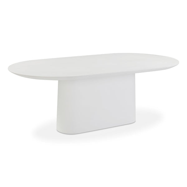 TOV Furniture Nara 84" Pure White Concrete Dining Table - Modern Minimalist Design for Indoor & Outdoor Spaces TOV-D54717
