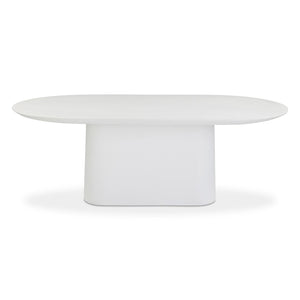 TOV Furniture Nara 84" Pure White Concrete Dining Table - Modern Minimalist Design for Indoor & Outdoor Spaces TOV-D54717