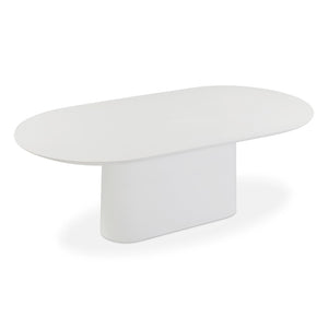 TOV Furniture Nara 84" Pure White Concrete Dining Table - Modern Minimalist Design for Indoor & Outdoor Spaces TOV-D54717