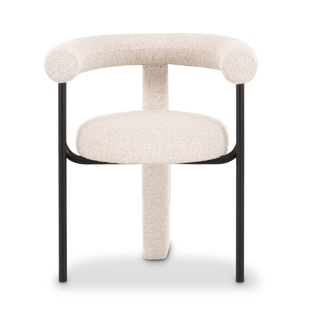 TOV Furniture Synn Performance Boucle Dining Chair - Sculptural Comfort for Modern Dining Spaces and Entertaining Cream TOV-D54736
