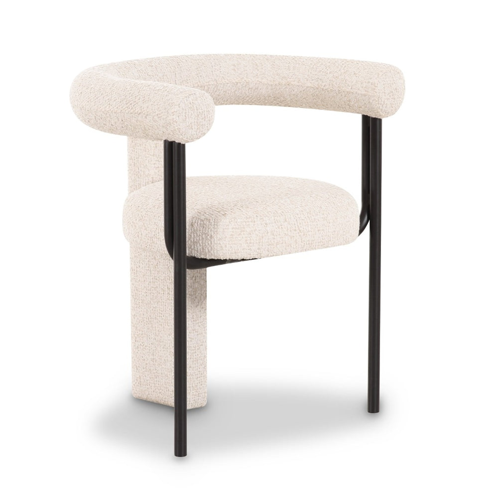 TOV Furniture Synn Performance Boucle Dining Chair - Sculptural Comfort for Modern Dining Spaces and Entertaining Cream TOV-D54736