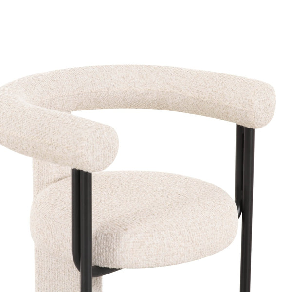 TOV Furniture Synn Performance Boucle Dining Chair - Sculptural Comfort for Modern Dining Spaces and Entertaining Cream TOV-D54736