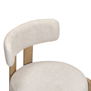 TOV Furniture Odessa Cream Performance Fabric Dining Chair - Mid-Century Modern Design with Oak Frame & Comfort TOV-D54785