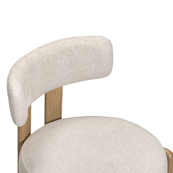 TOV Furniture Odessa Cream Performance Fabric Dining Chair - Mid-Century Modern Design with Oak Frame & Comfort TOV-D54785