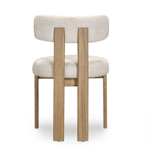 TOV Furniture Odessa Cream Performance Fabric Dining Chair - Mid-Century Modern Design with Oak Frame & Comfort TOV-D54785